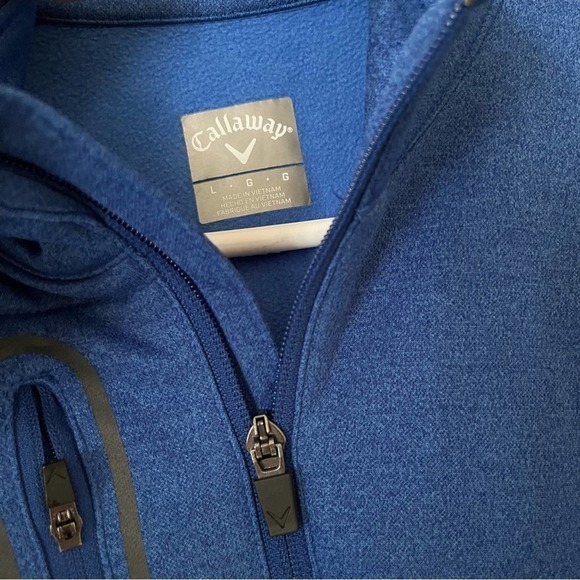 Callaway Men's 1/4 Zip Long Sleeve Fleece Lined Pullover Sweater Size Large Blue - Picture 3 of 5